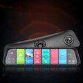 Black 4G car tachograph with touch screen and wide-angle lens for GPS navigation and recording