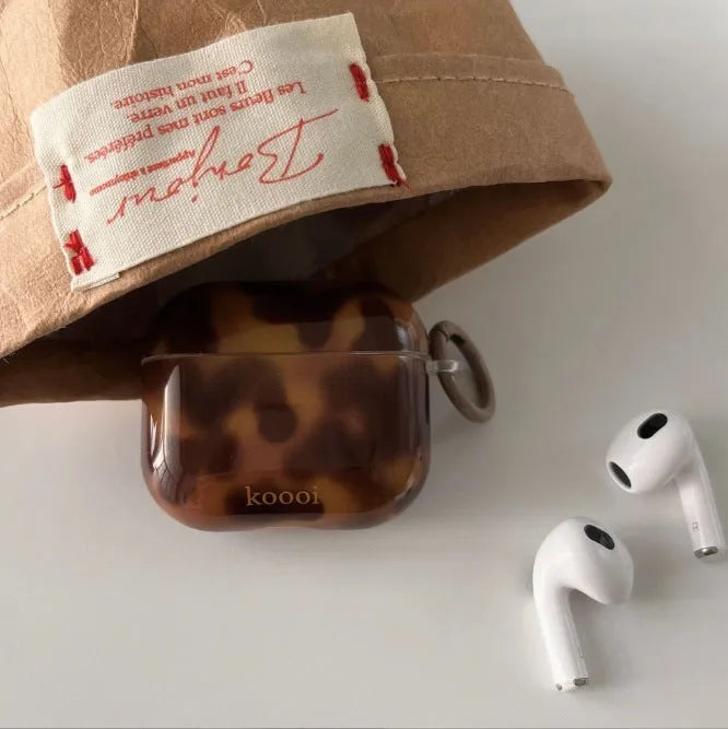 Yellow amber TPU hard case earphone cover for Apple Airpods with cartoon design