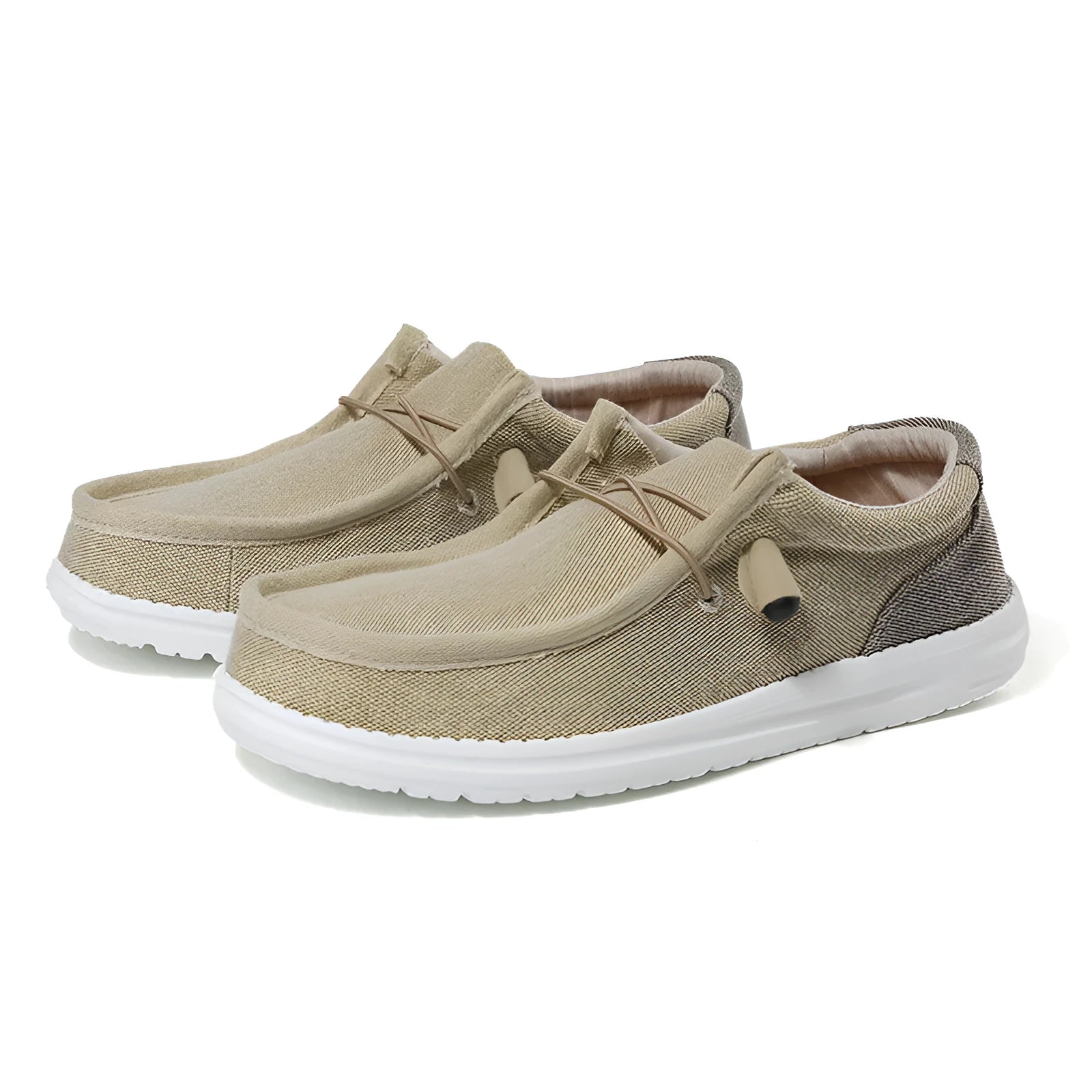 Men's orange and green canvas casual shoes with colourful splicing detail and rubber soles