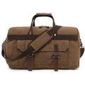 Large capacity crossbody travel bag in canvas material with sewing line details and polyester lining