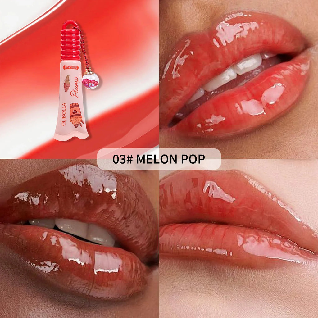 Moisturising no stain on cup lip lacquer lipstick 10ml in four shades Candy Lane, Strawberry Milk, Melon Pop, Cocoa Cookie