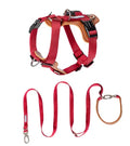 Dog rope leash multifunctional explosion-proof chest strap double pull in cardamom red for pets