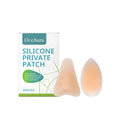 Transparent silicone privacy stickers showing droplet and Y-shaped pieces for discreet body coverage