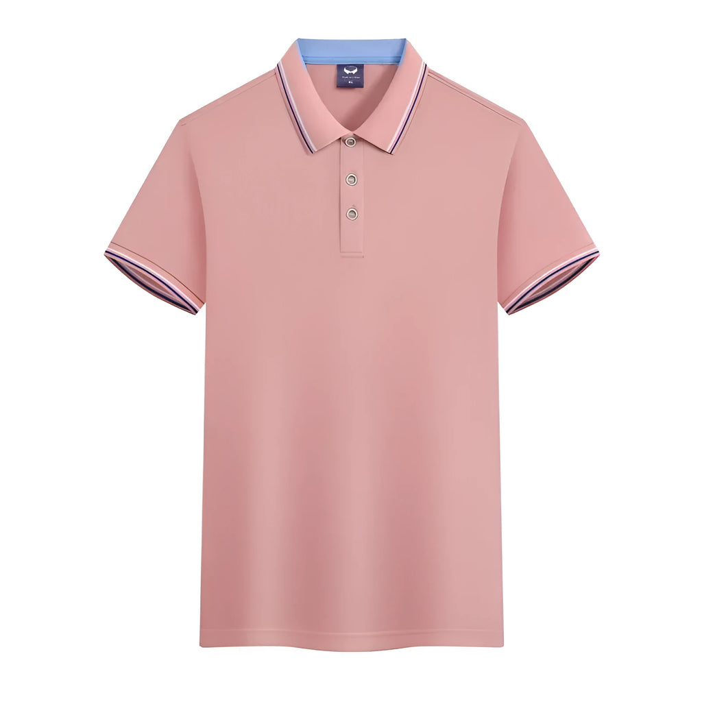 Slim fit ice silk quick-drying polo shirt in blue gray colour with short sleeves and collar