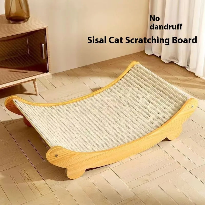 Sisal cat scratch board with woven blanket surface available in small and large pastoral style options
