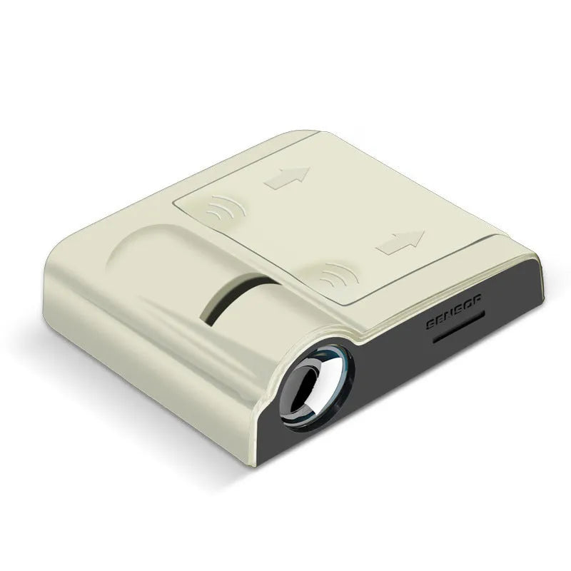 Compact black and beige car decorative projection radium lamp with universal fit.