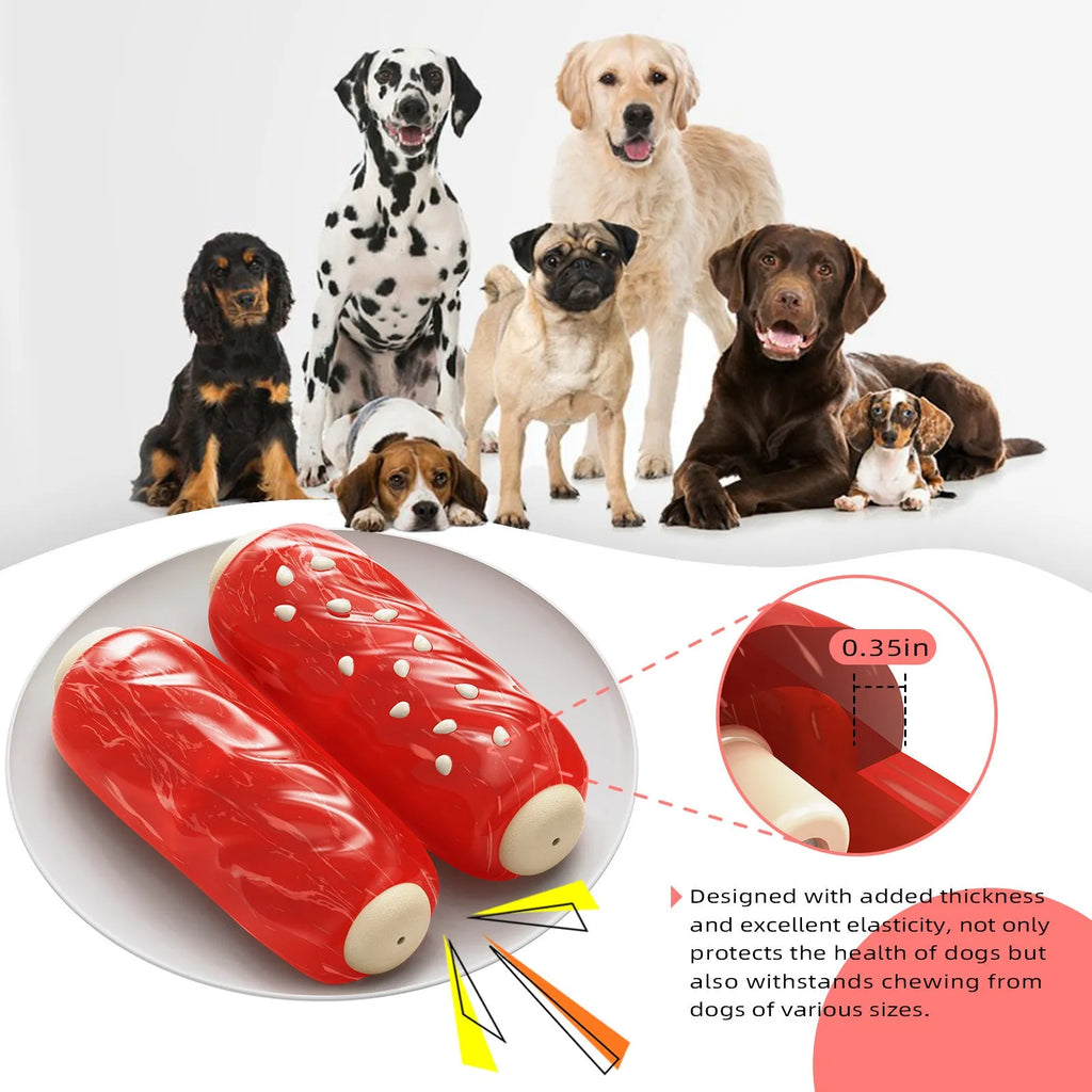 Plastic molar rod dog chew toy in a primary colour for small dogs.