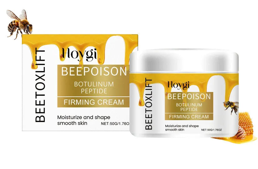 A 50g jar of bee venom anti-wrinkle tightening facial cream with collagen and hyaluronic acid.