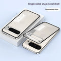 Metal frame frosted backdoor phone case for Google Pixel 9 series in black