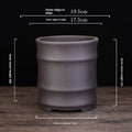 Fine Zisha large diameter bamboo joint flowerpot in classical purple sand with 19.9cm caliber and 22cm height
