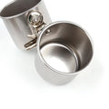 Stainless steel birdcage feeder in natural colour, shown in three sizes: small, medium, and large.