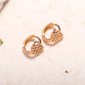 Rose gold heart-shaped copper earrings with simple style for women