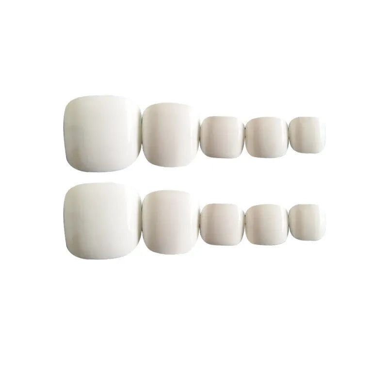 White false nails with starry sky pattern and adhesive backing for women's cosmetic use
