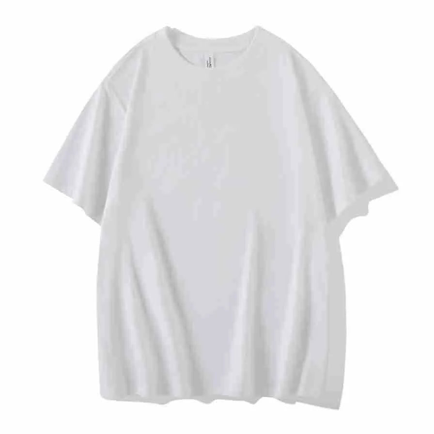 Heavy 230g cotton blend drop shoulder T-shirt in loose fit, shown in a solid colour.