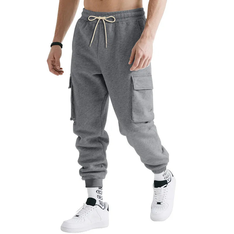 Men's loose fit multi-pocket work trousers in elastic fabric available in multiple colours and sizes