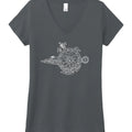 Summer loose short sleeves t-shirt for men and women round neck polyester print in black and grey