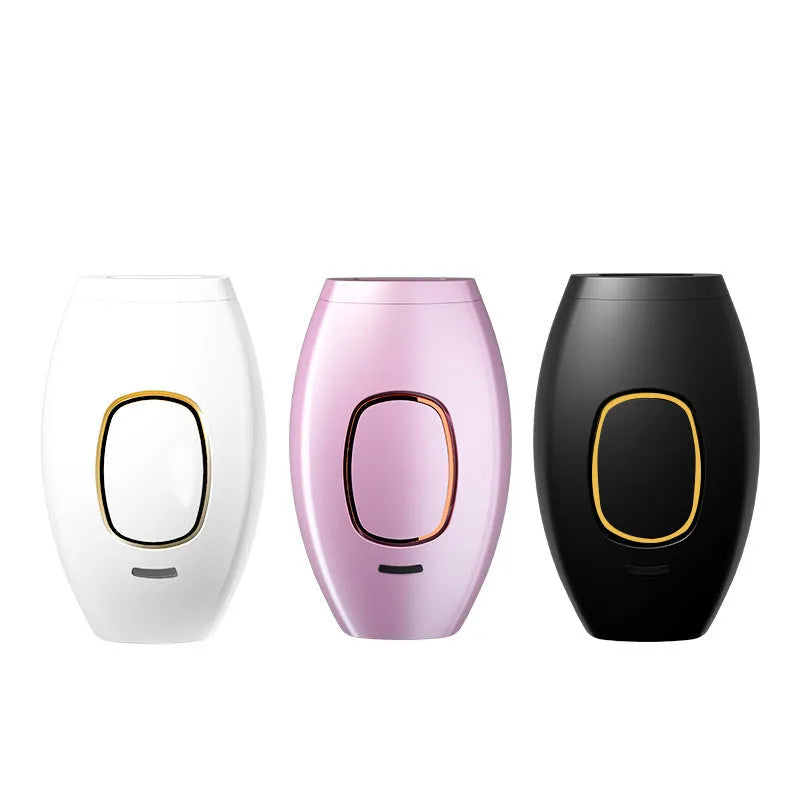 Whole body laser hair removal instrument in white with charger and manual on a colour box