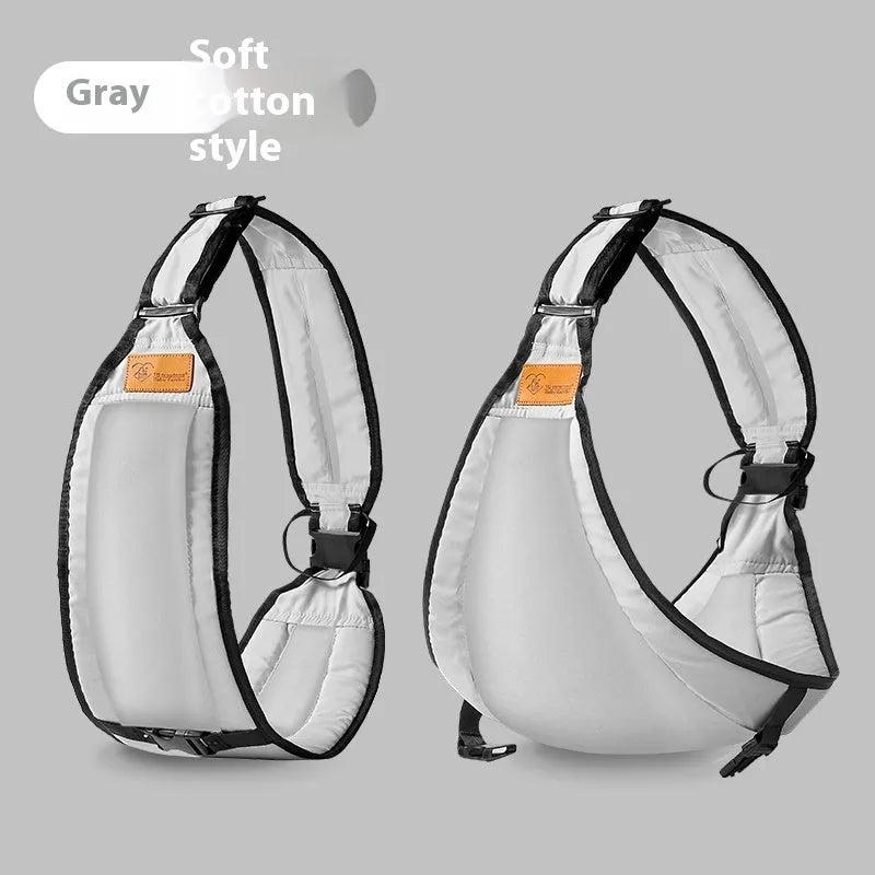 Cloth baby waist stool carrier for newborns and toddlers, shown in one of four colour options: black, green, gray, or pink.