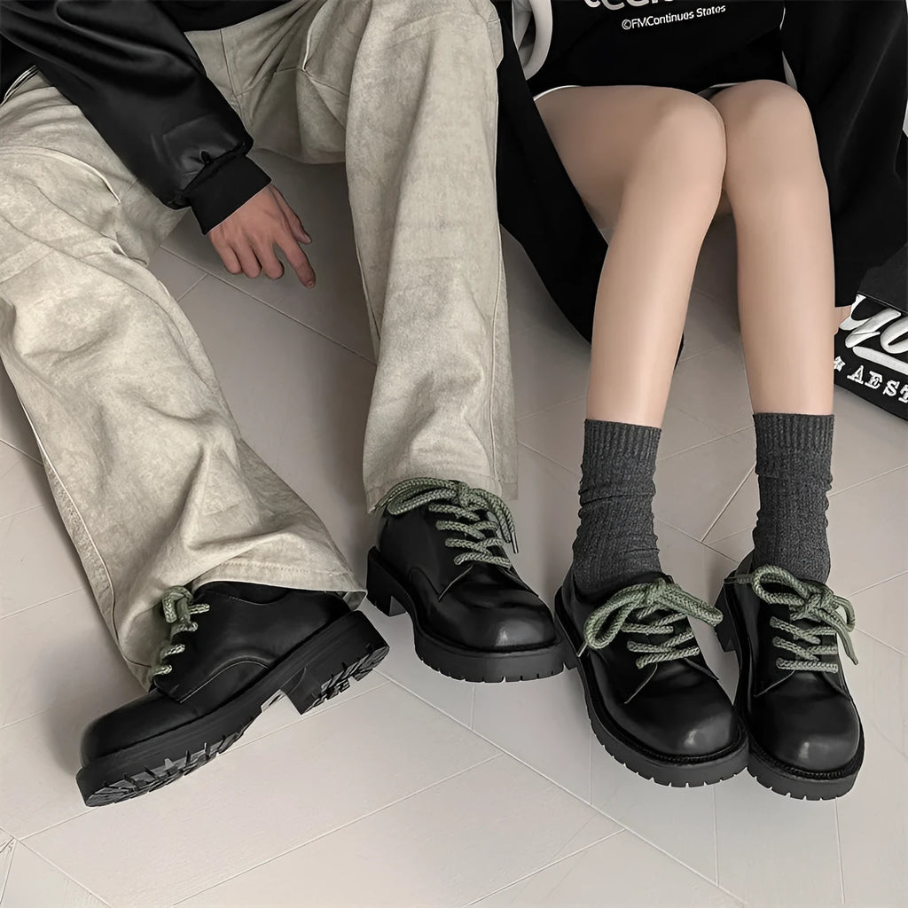 Big Head Derby platform casual shoes in microfiber with a rubber sole for height increase.