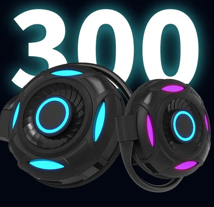 Black and white Bluetooth earphones with hanging ear design for gaming and music