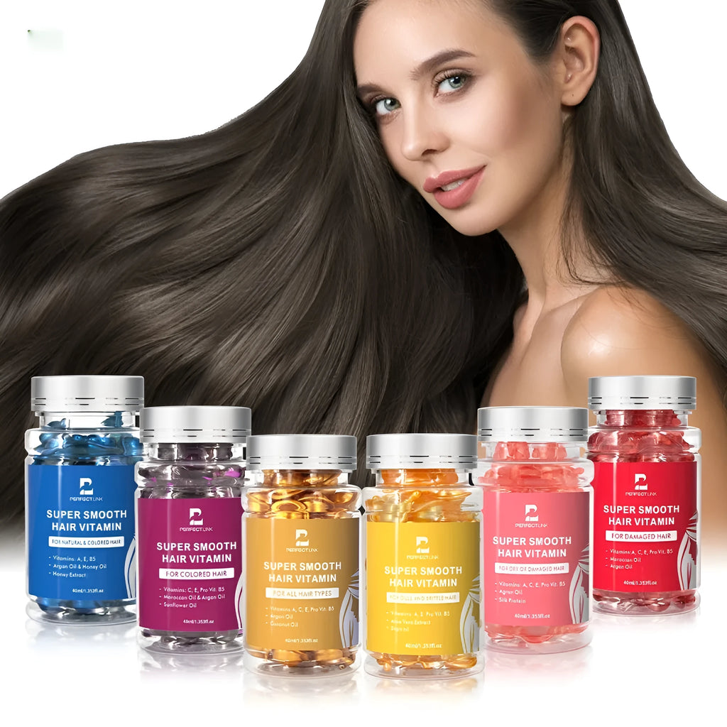 40ml plastic bottle of Vitamin Nuts Hair Care Essential Oil in one of six colour options