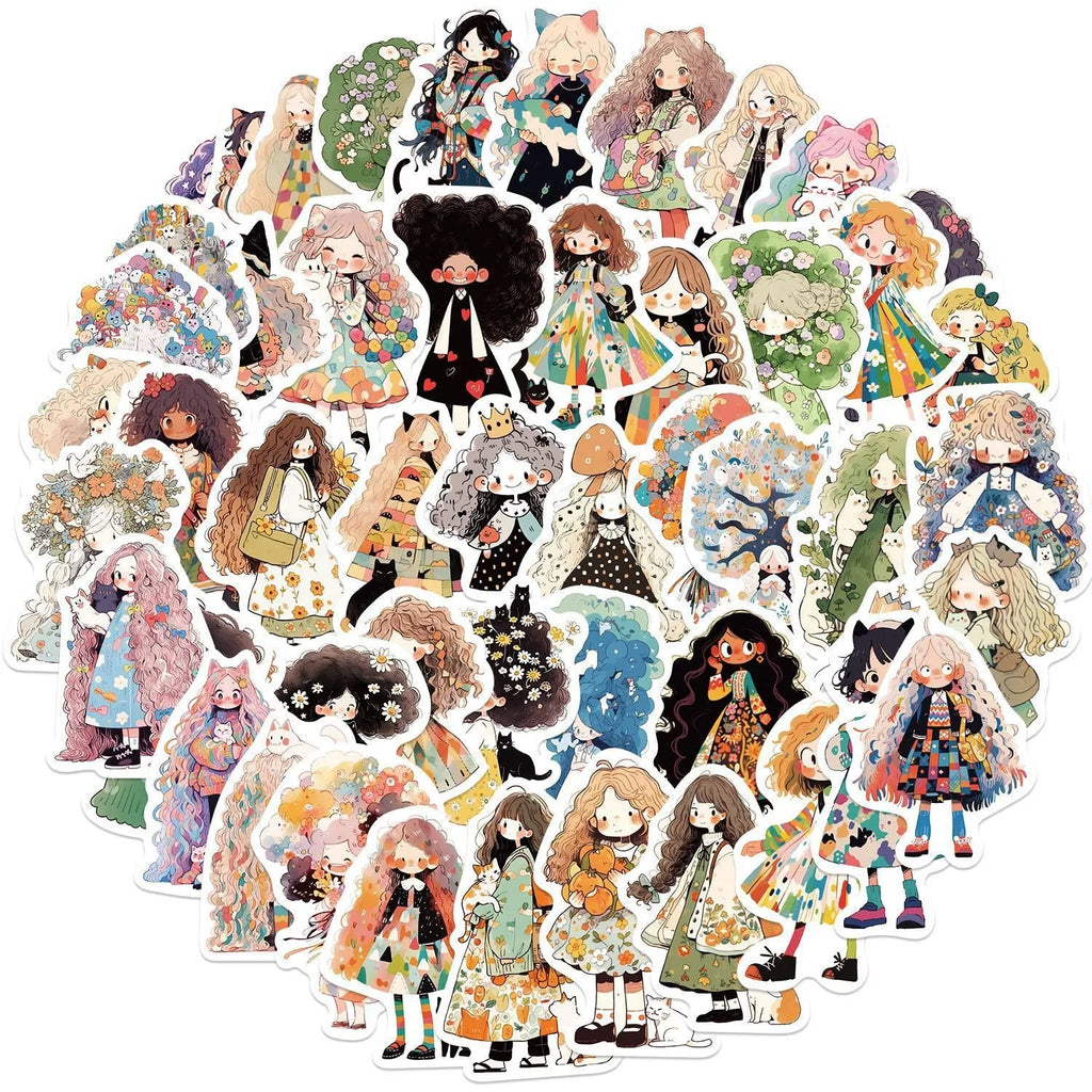 50 pack JDM car cartoon graffiti offset printed waterproof stickers for customisation