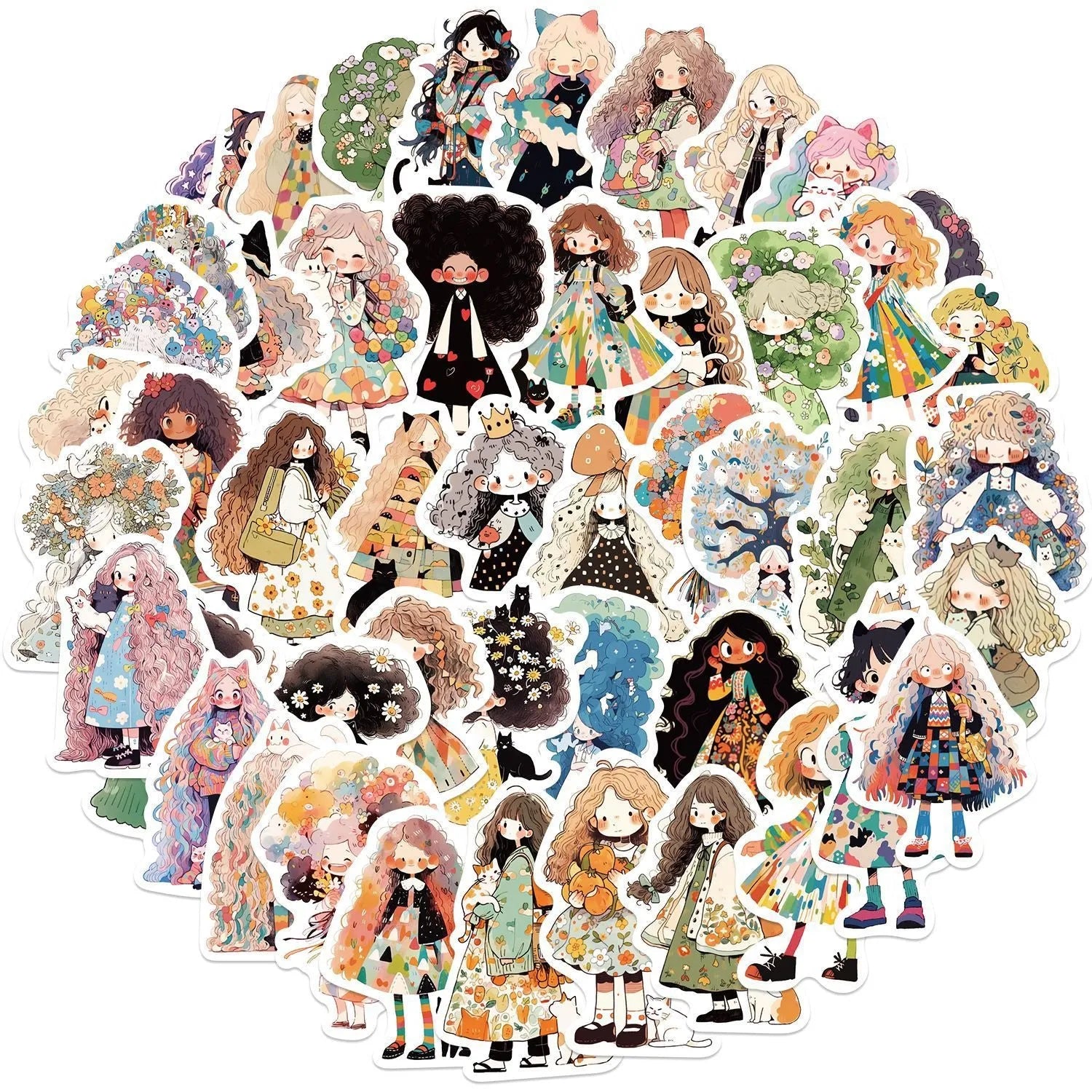 50 pack JDM car cartoon graffiti offset printed waterproof stickers for customisation