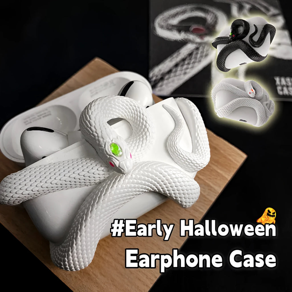 Hard resin snake design protective case for AirPods Pro and Pro 2 charging station in black
