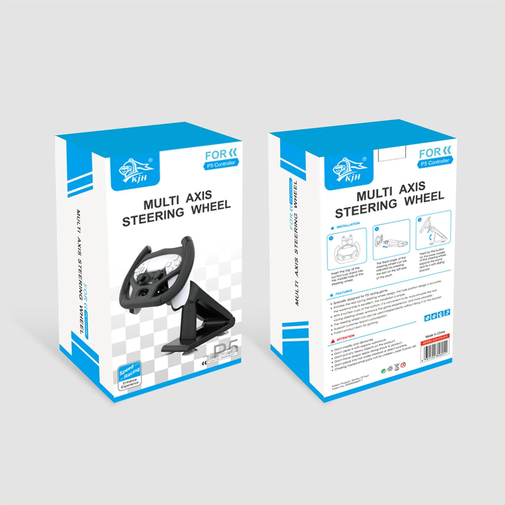 Black ABS gamepad steering wheel bracket with suction cup for mounting a smartphone.