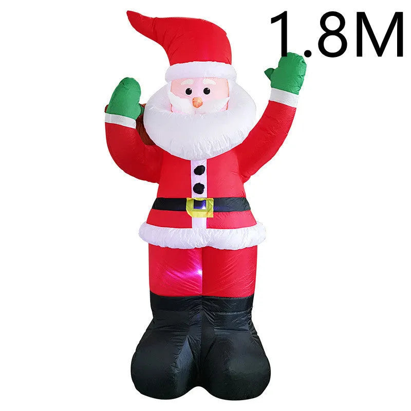 Outdoor Christmas inflatable decoration with LED lights showing Santa, snowman or tree designs