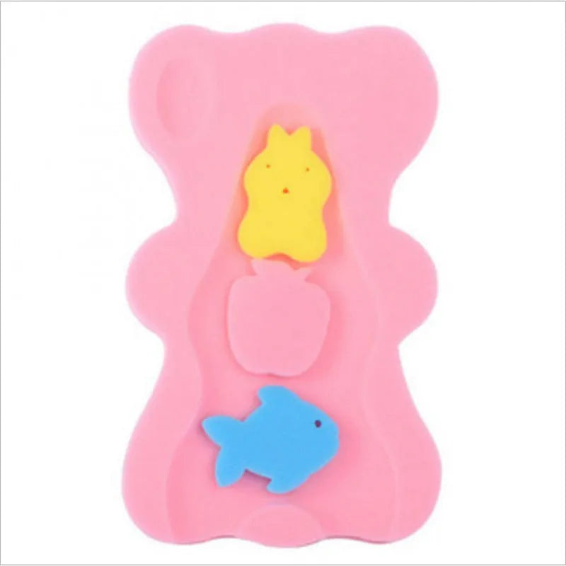 Baby bath mat in yellow, 4.7cm thick polyurethane sponge non-slip design