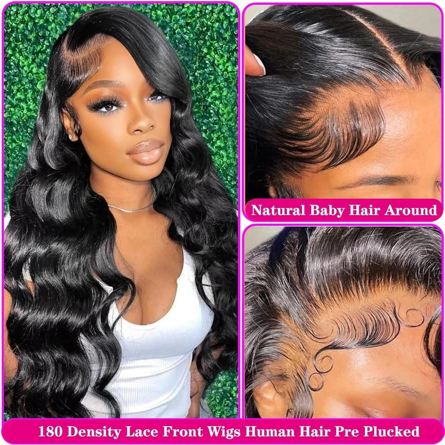 Black long curly synthetic wig with large waves, shown on a mannequin head