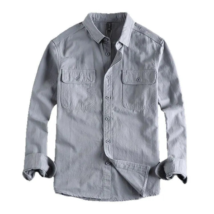 Design Sense men's loose fitting long sleeve cardigan style shirt in polyester fibre