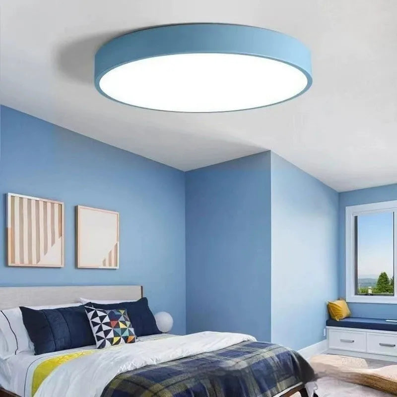 Round engineering ceiling LED lamp in white with electrodeless dimming for bedroom living room