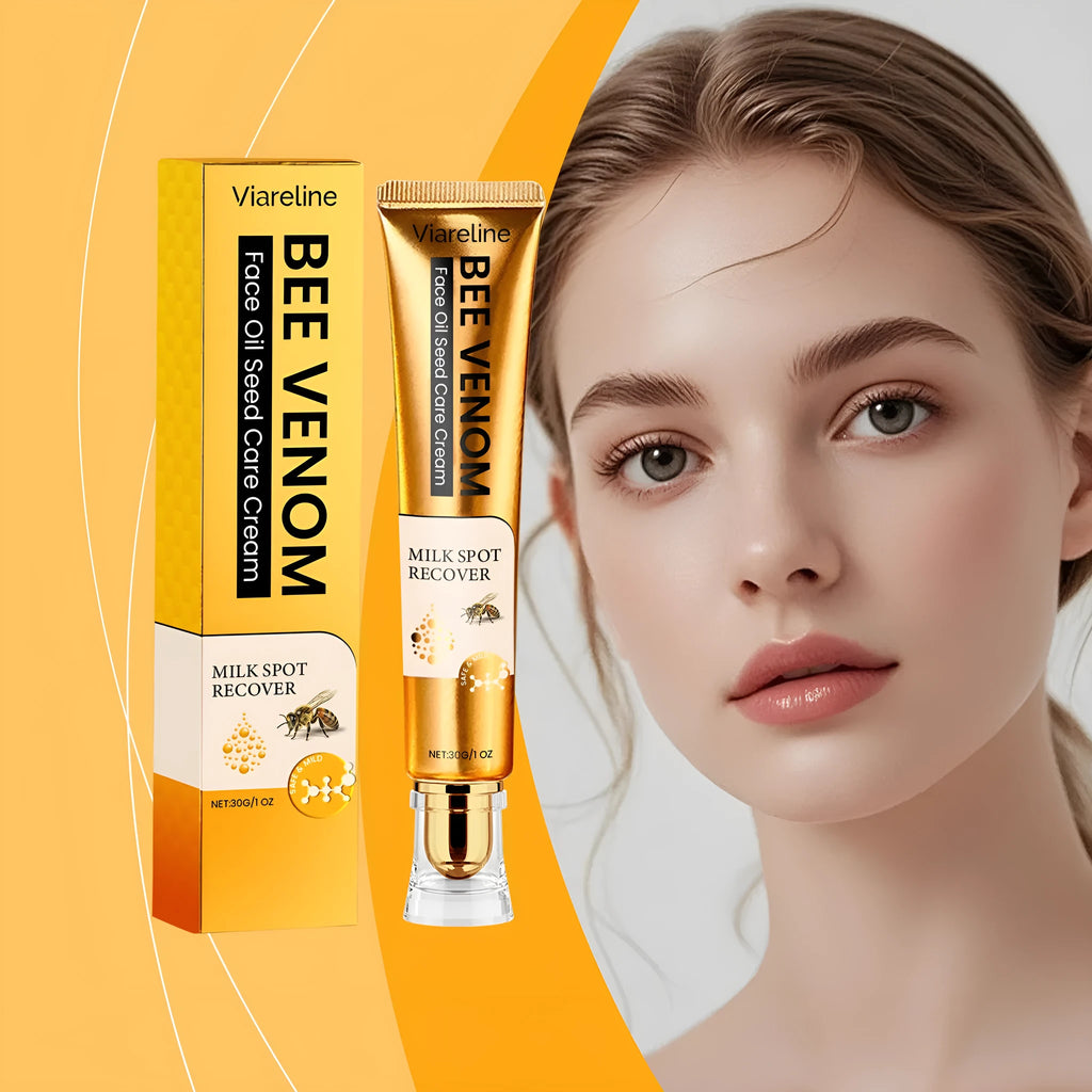 30g jar of hydrating facial and neck cream with bee venom and milk extract.