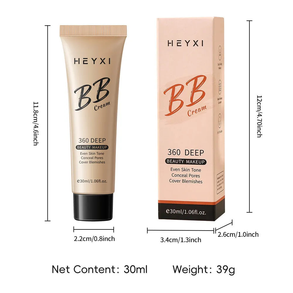 Waterproof BB cream makeup in four shade options with sweat-proof coverage