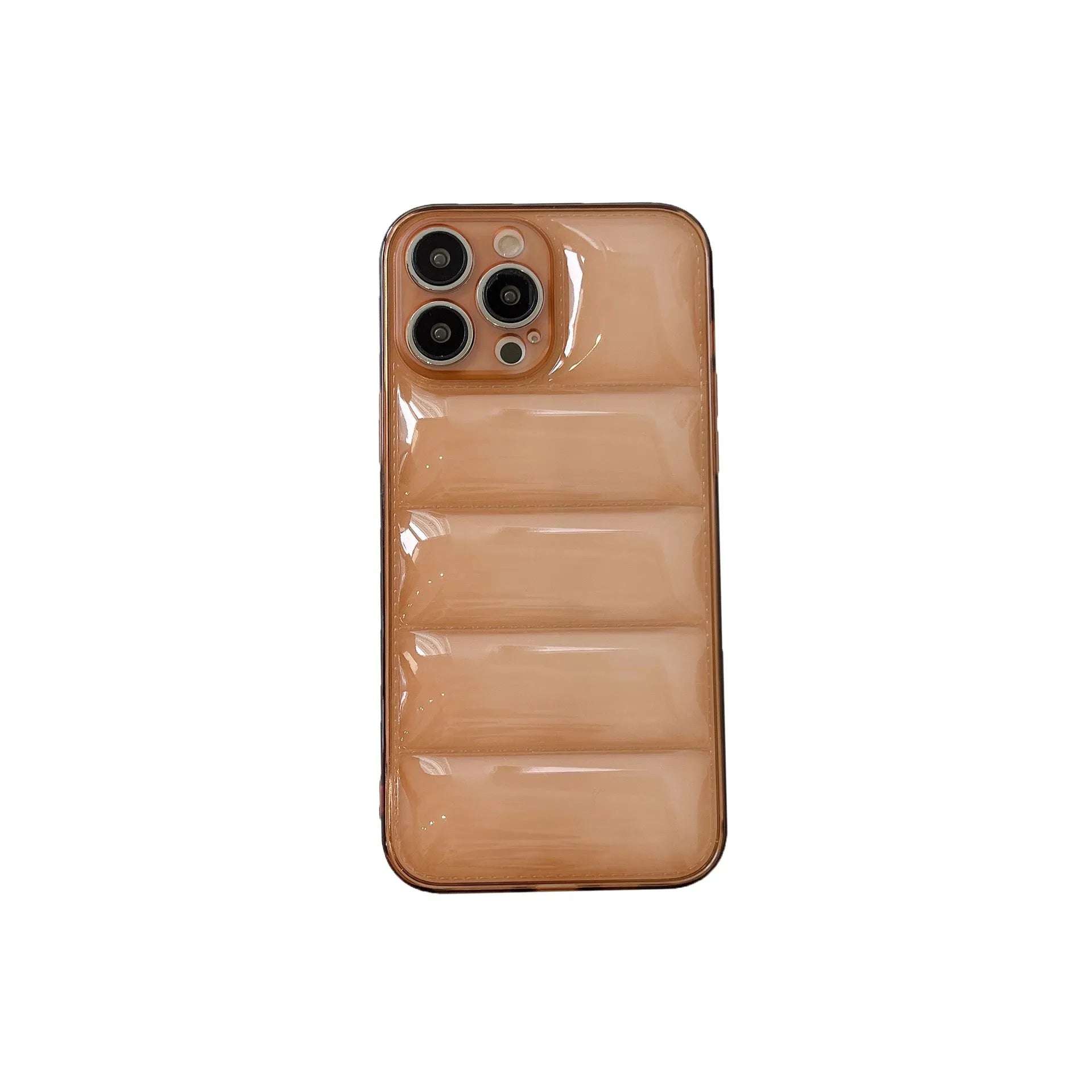 Transparent purple down jacket texture TPU phone case with fine hole cutouts for iPhone