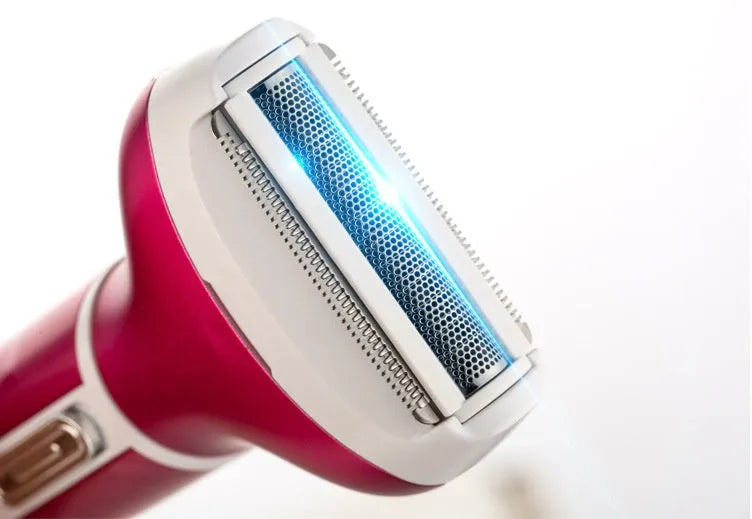Electric epilator in gold colour with rechargeable function for whole body hair removal