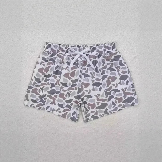 Boys' polyester sports casual shorts in straight-leg cut showing colour options HQ2043 through HQ2048