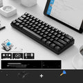 RK61 dual-mode wireless mechanical keyboard with 61 keys and a black detachable fabric carrying belt.