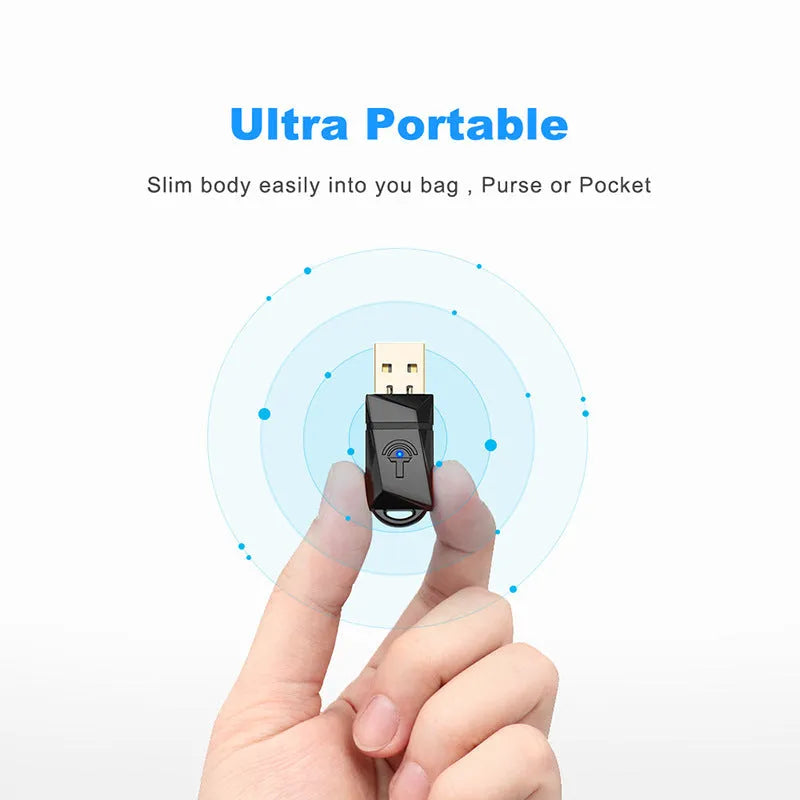 300 Mbps wireless USB WiFi adapter with internal antenna, 2.4 GHz network card for desktop and laptop