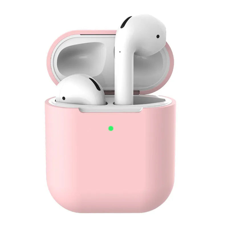 Silicone clamshell case cover for Apple AirPods 2 in multiple solid colours.