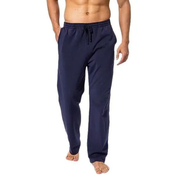 Men's loose fit quick-dry casual trousers in solid colours with mid-waist design