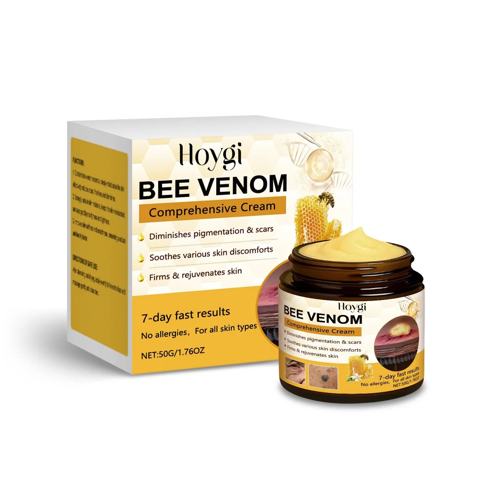 50g jar of neck cream with hyaluronic acid and collagen formulation