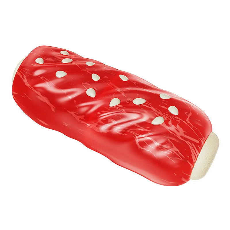 Plastic molar rod dog chew toy in a primary colour for small dogs.