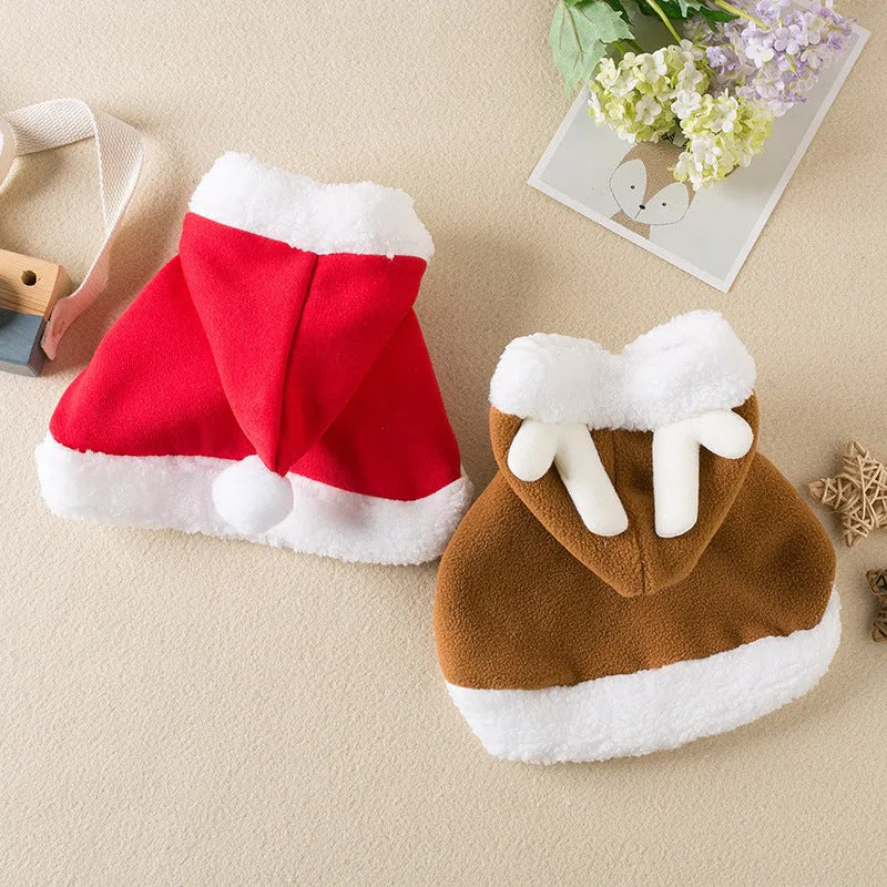 Pets Christmas cloak red shawl polyester cat cape with Little Red Riding Hood design on a cat
