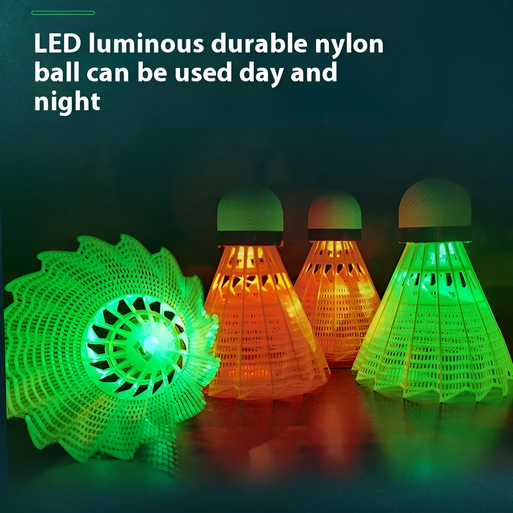 Luminous badminton shuttlecocks with glow effects for table tennis visibility practice