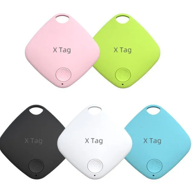 Circular black Bluetooth key finder tracker with key ring, showing 37mm diameter size.