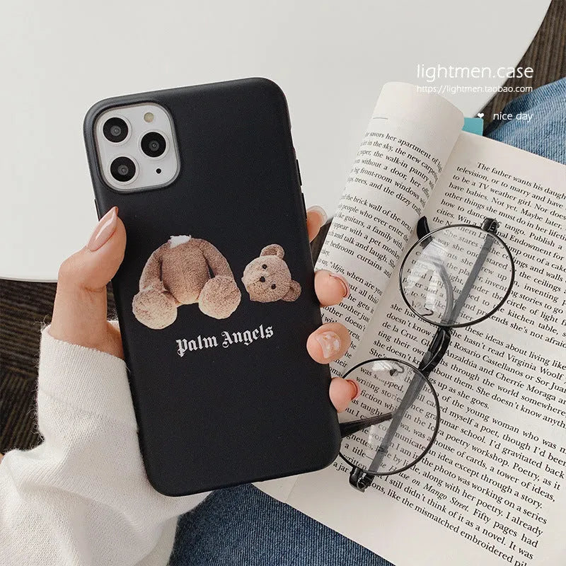 A painted TPU back cover phone case for iPhone, shown in one of two available style colours.