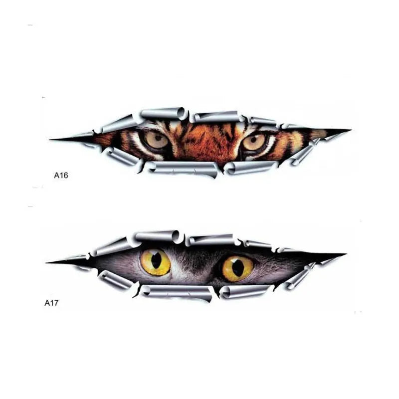 3D Tiger Eye Eagle Eye peeping car door decoration bumper sticker on white background